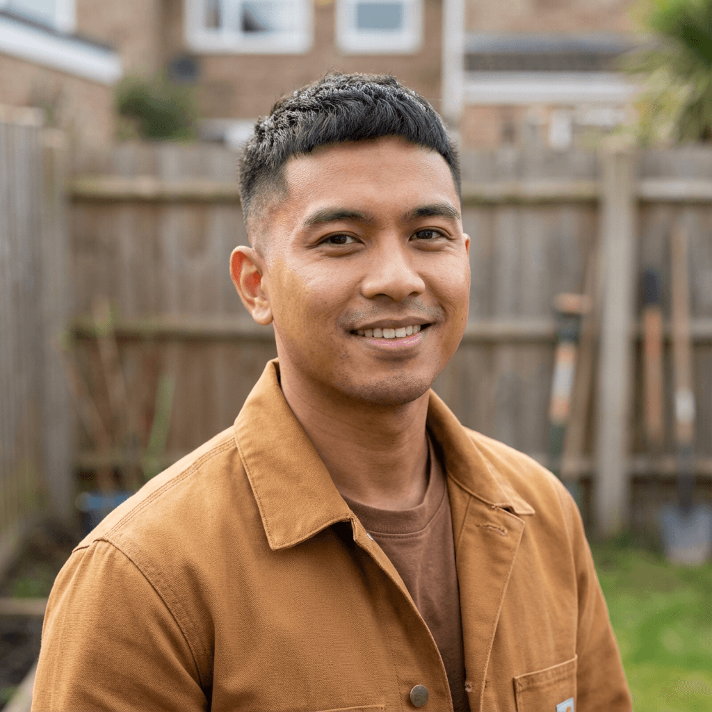 Male homeowner in his late 50s, White, practical and straightforward look