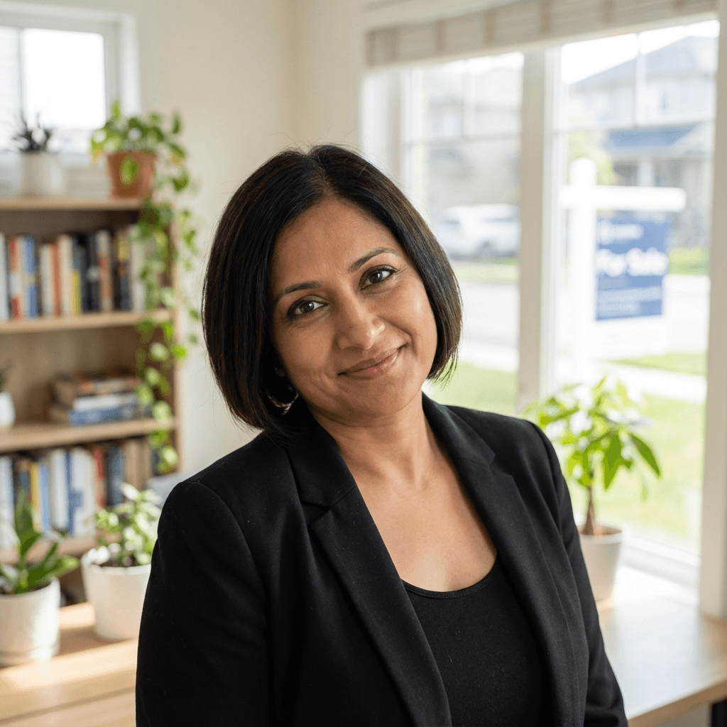 Female homeowner in her mid 30s, Black, approachable and down-to-earth style