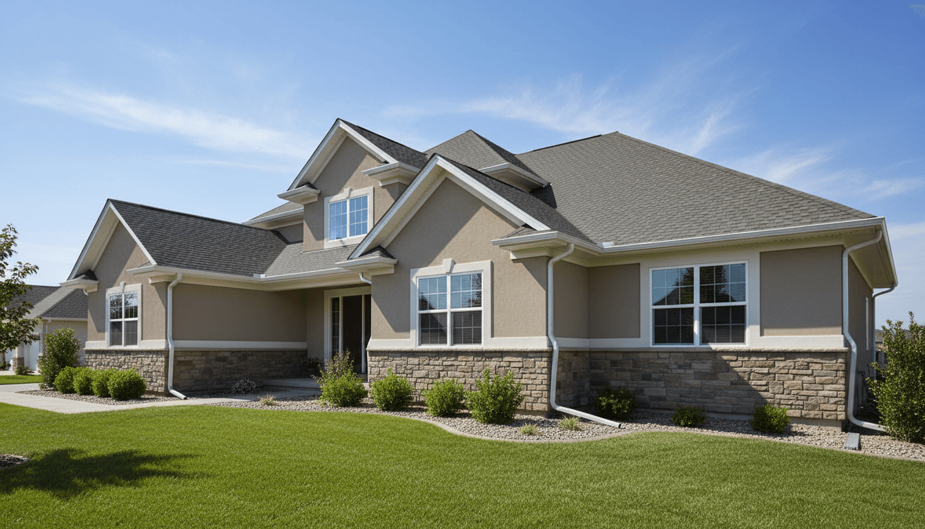 Clean exterior of a home with freshly installed gutters